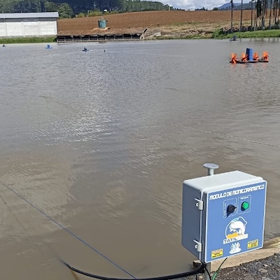Módulo de monitoramento com aerador de pá desligado ao fundo